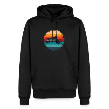 Massachusetts - Männer Premium Bio Hoodie - Schwarz - Vorne - Nico (187cm)