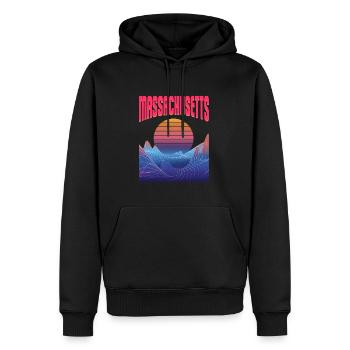 Massachusetts - Männer Premium Bio Hoodie - Schwarz - Vorne - Nico (187cm)