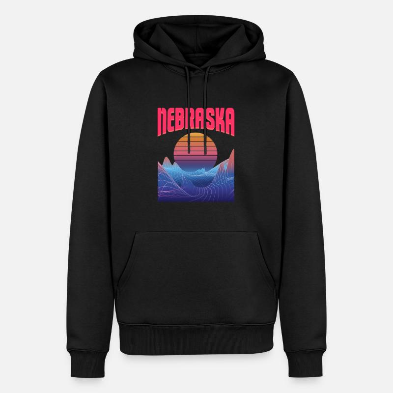Nebraska - Männer Premium Bio Hoodie - Schwarz
