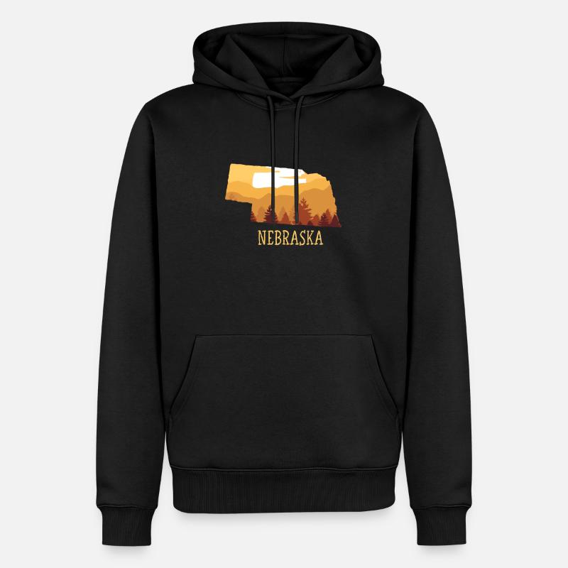 Nebraska - Männer Premium Bio Hoodie - Schwarz
