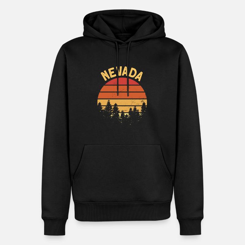 Nevada - Männer Premium Bio Hoodie - Schwarz