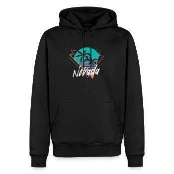 Nevada - Männer Premium Bio Hoodie - Schwarz - Vorne - Nico (187cm)