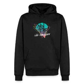 New Hampshire - Männer Premium Bio Hoodie - Schwarz - Vorne - Nico (187cm)