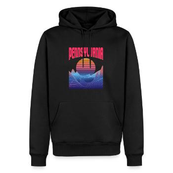 Pennsylvania - Männer Premium Bio Hoodie - Schwarz - Vorne - Nico (187cm)