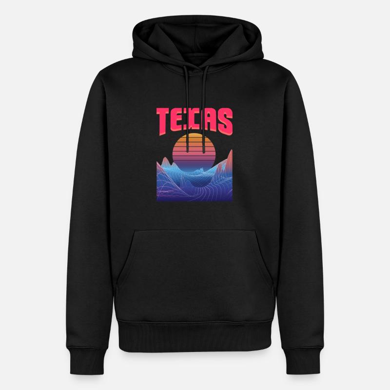 Texas - Männer Premium Bio Hoodie - Schwarz