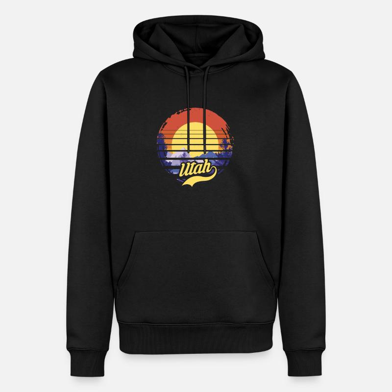 Utah - Sweat à capuche Premium bio Homme - noir