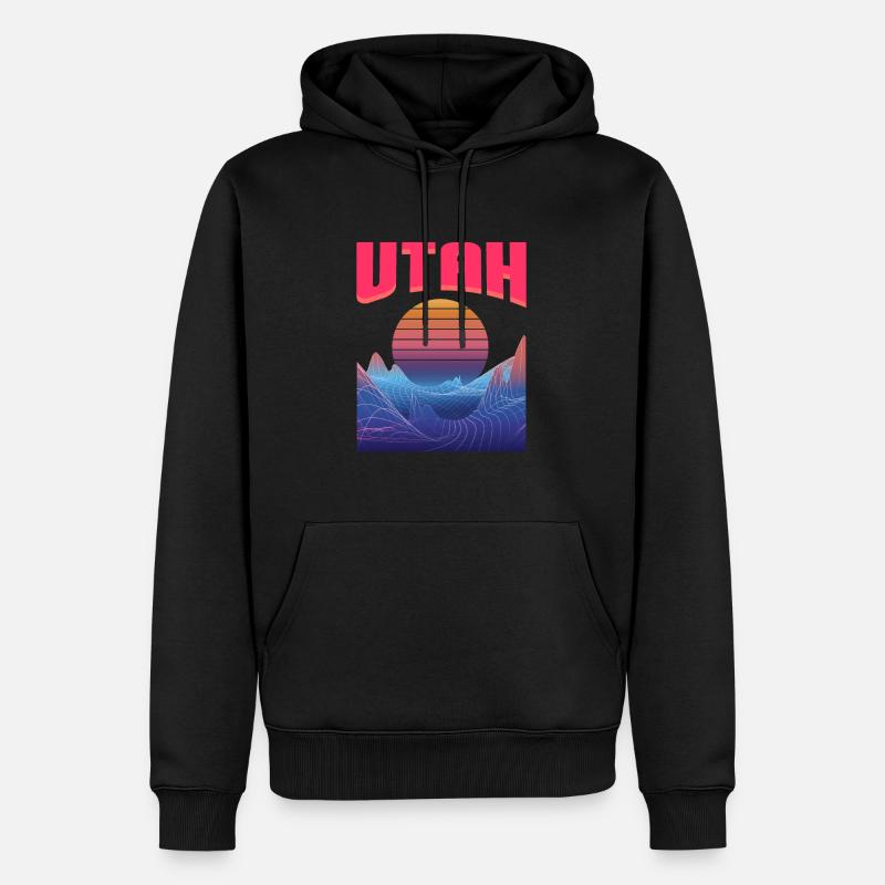 Utah - Sweat à capuche Premium bio Homme - noir