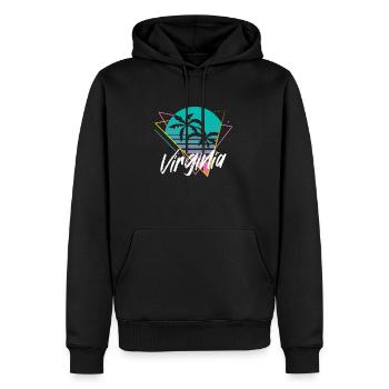 Virginia - Männer Premium Bio Hoodie - Schwarz - Vorne - Nico (187cm)
