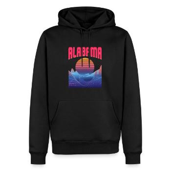 alabama - Männer Premium Bio Hoodie - Schwarz - Vorne - Nico (187cm)