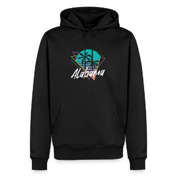 alabama - Männer Premium Bio Hoodie - Schwarz - Vorne - Nico (187cm)