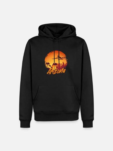 arizona - Männer Premium Bio Hoodie - Schwarz