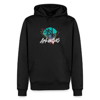 arkansas - Männer Premium Bio Hoodie - Schwarz - Vorne - Nico (187cm)