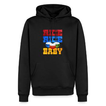 Reis - Männer Premium Bio Hoodie - Schwarz - Vorne - Nico (187cm)
