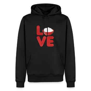 Reis - Männer Premium Bio Hoodie - Schwarz - Vorne - Nico (187cm)