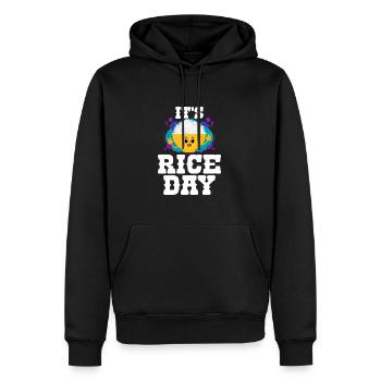 Reis - Männer Premium Bio Hoodie - Schwarz - Vorne - Nico (187cm)