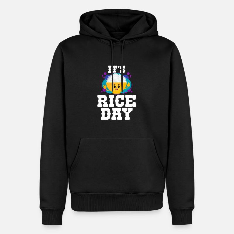 Reis - Männer Premium Bio Hoodie - Schwarz