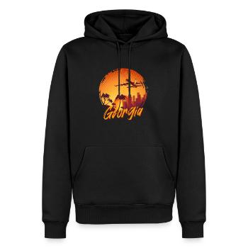 georgia - Männer Premium Bio Hoodie - Schwarz - Vorne - Nico (187cm)