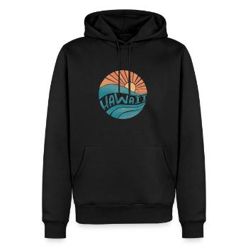 Hawaï - Sweat à capuche Premium bio Homme - noir - Devant - Nico (187cm)