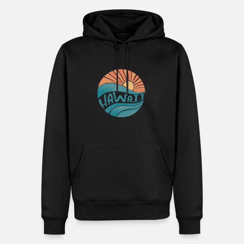 hawaii - Männer Premium Bio Hoodie - Schwarz