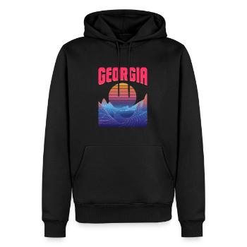 Géorgie - Sweat à capuche Premium bio Homme - noir - Devant - Nico (187cm)