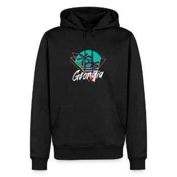Géorgie - Sweat à capuche Premium bio Homme - noir - Devant - Nico (187cm)
