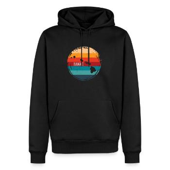 Hawaï - Sweat à capuche Premium bio Homme - noir - Devant - Nico (187cm)