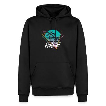 Hawaï - Sweat à capuche Premium bio Homme - noir - Devant - Nico (187cm)