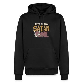 Nicht heute, Satan - Männer Premium Bio Hoodie - Schwarz - Vorne - Nico (187cm)