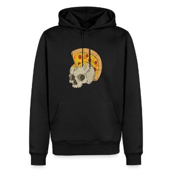 Skull Pizza - Sweat à capuche Premium bio Homme - noir - Devant - Nico (187cm)