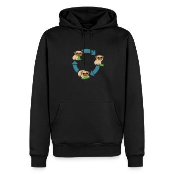 Pug Environmental Protection - Men’s Premium Organic Hoodie - black - Front - Nico (187cm)