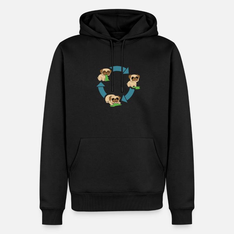 Mops Umweltschutz - Männer Premium Bio Hoodie - Schwarz