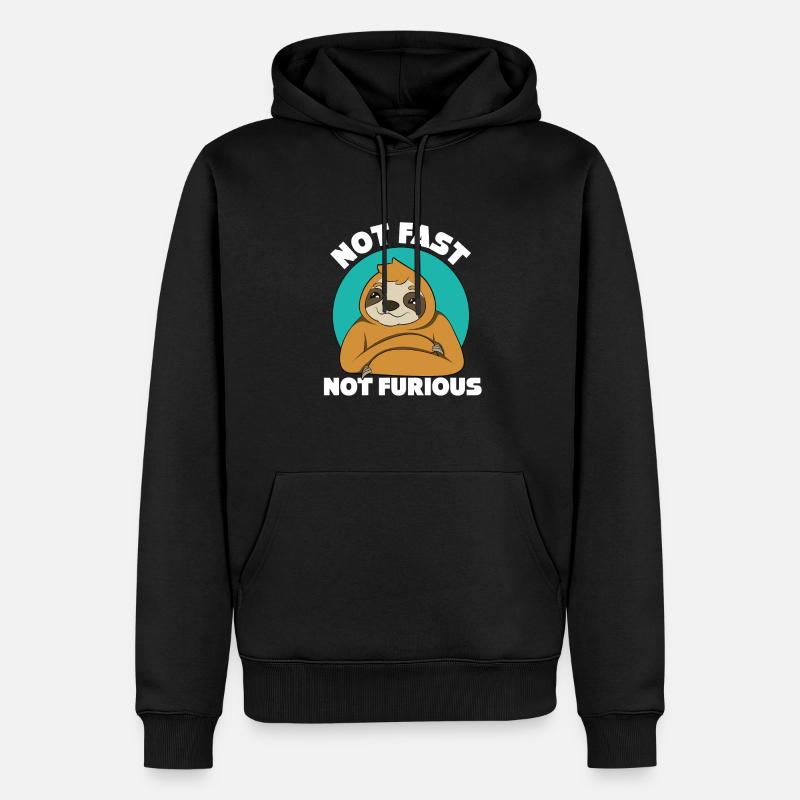 Faultier - Männer Premium Bio Hoodie - Schwarz