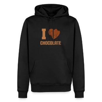 Ich liebe Schokolade - Männer Premium Bio Hoodie - Schwarz - Vorne - Nico (187cm)