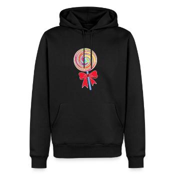 lollipop - Männer Premium Bio Hoodie - Schwarz - Vorne - Nico (187cm)