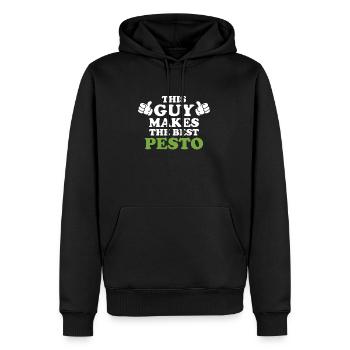 Ignames - Sweat à capuche Premium bio Homme - noir - Devant - Nico (187cm)