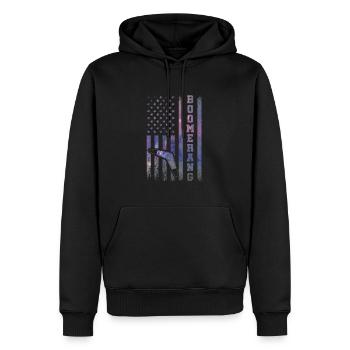 Boomerang - Sweat à capuche Premium bio Homme - noir - Devant - Nico (187cm)
