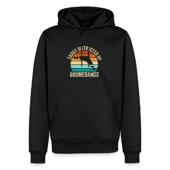 Boomerang - Sweat à capuche Premium bio Homme - noir - Devant - Nico (187cm)
