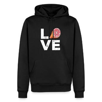 Jambon - Sweat à capuche Premium bio Homme - noir - Devant - Nico (187cm)