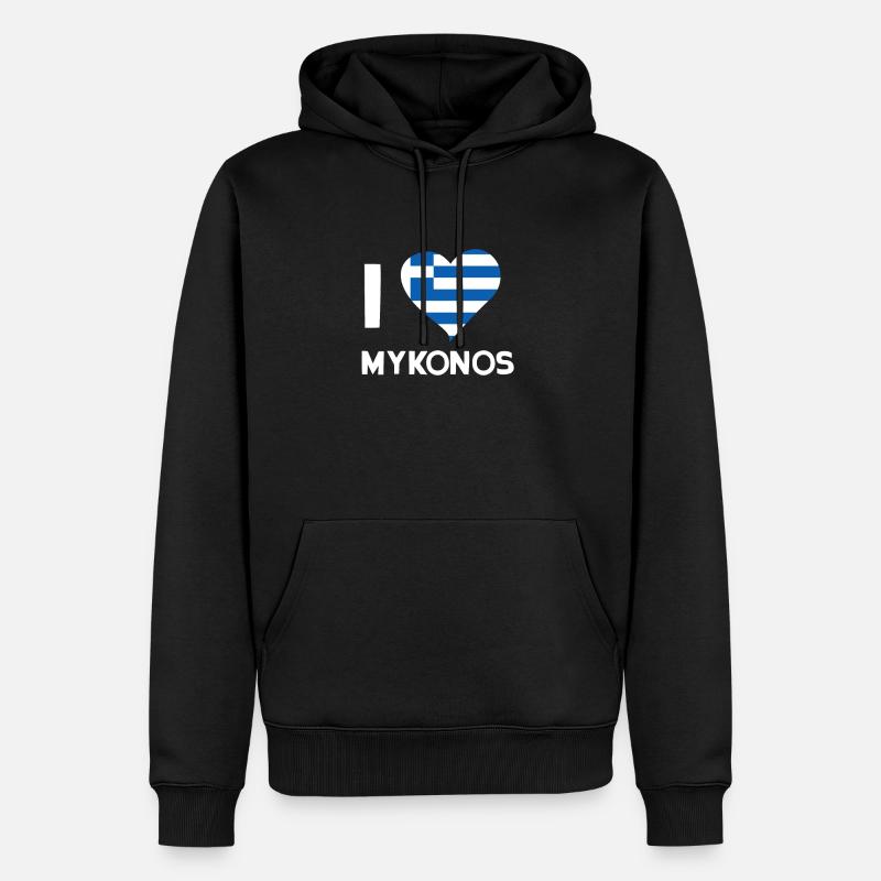 Mykonos - Männer Premium Bio Hoodie - Schwarz