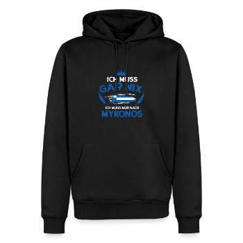 Mykonos - Männer Premium Bio Hoodie - Schwarz - Vorne - Nico (187cm)