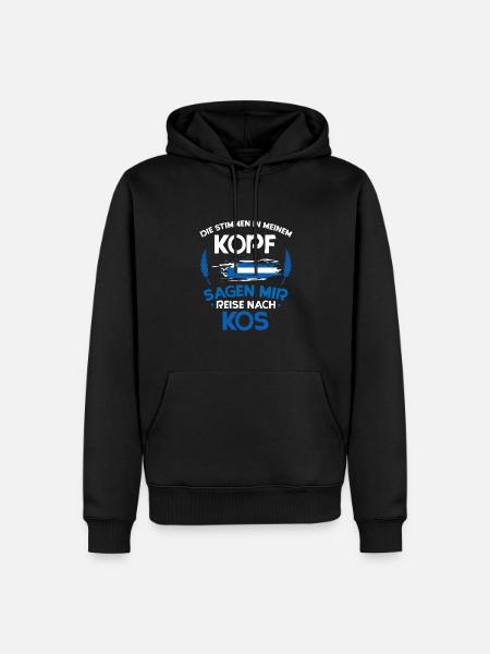 Kos - Männer Premium Bio Hoodie - Schwarz