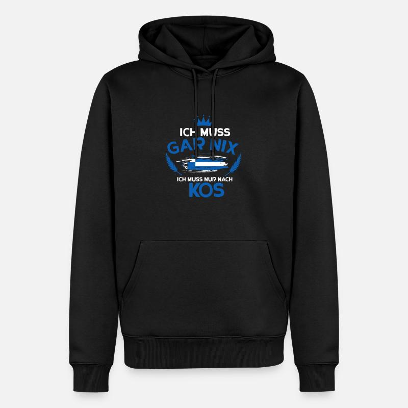 Kos - Männer Premium Bio Hoodie - Schwarz