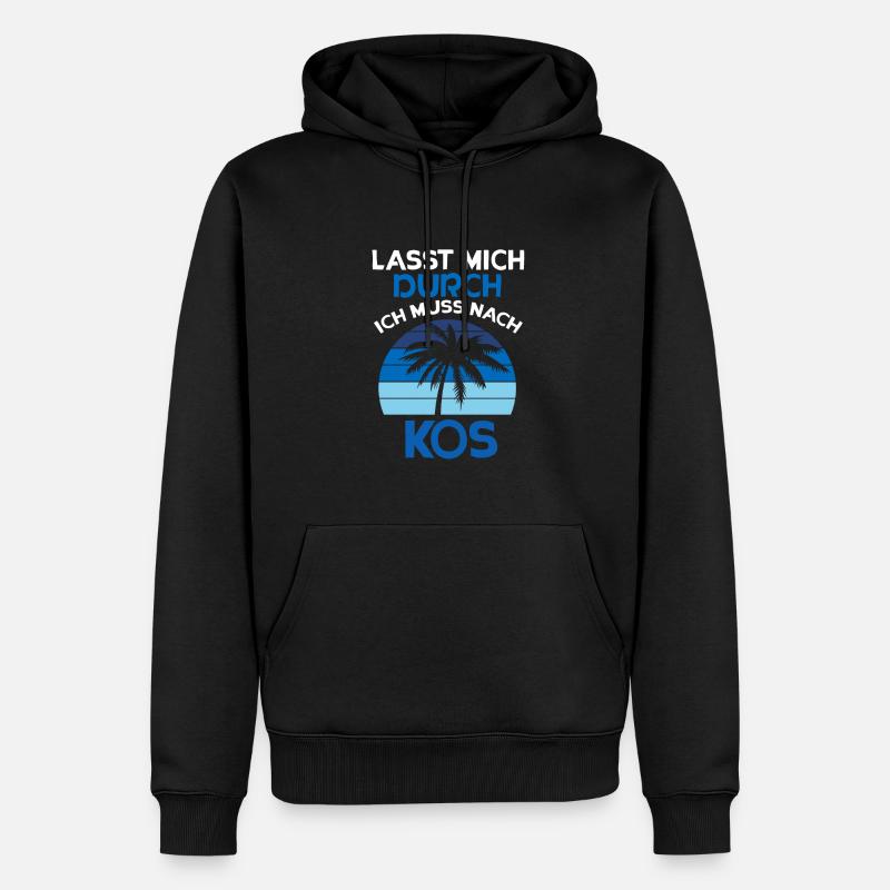 Kos - Männer Premium Bio Hoodie - Schwarz