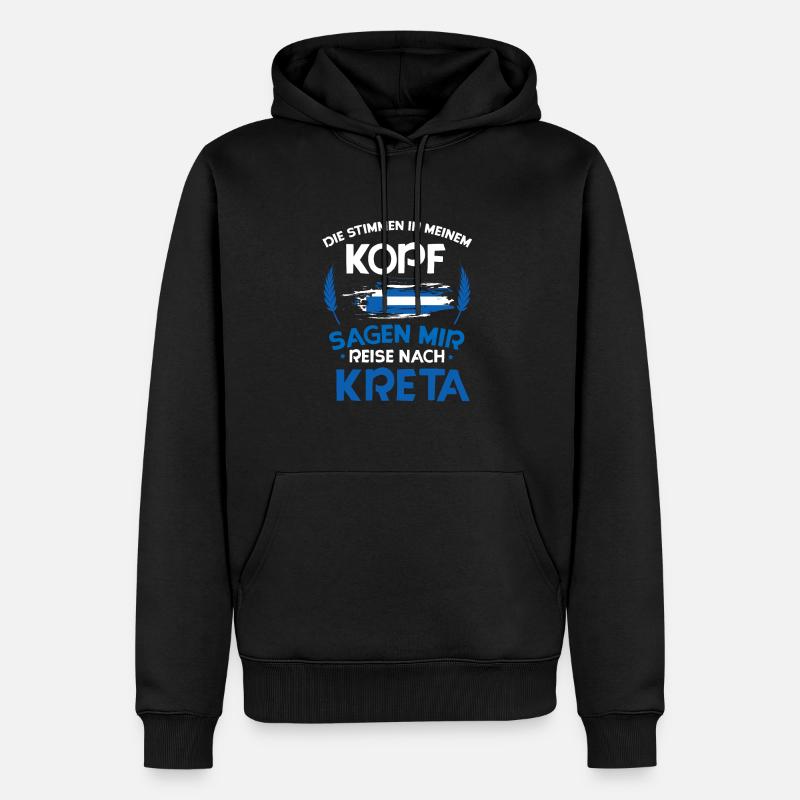 Kreta - Männer Premium Bio Hoodie - Schwarz