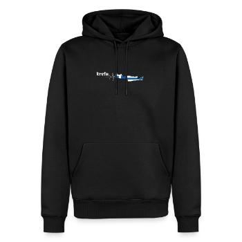 Kreta - Männer Premium Bio Hoodie - Schwarz - Vorne - Nico (187cm)