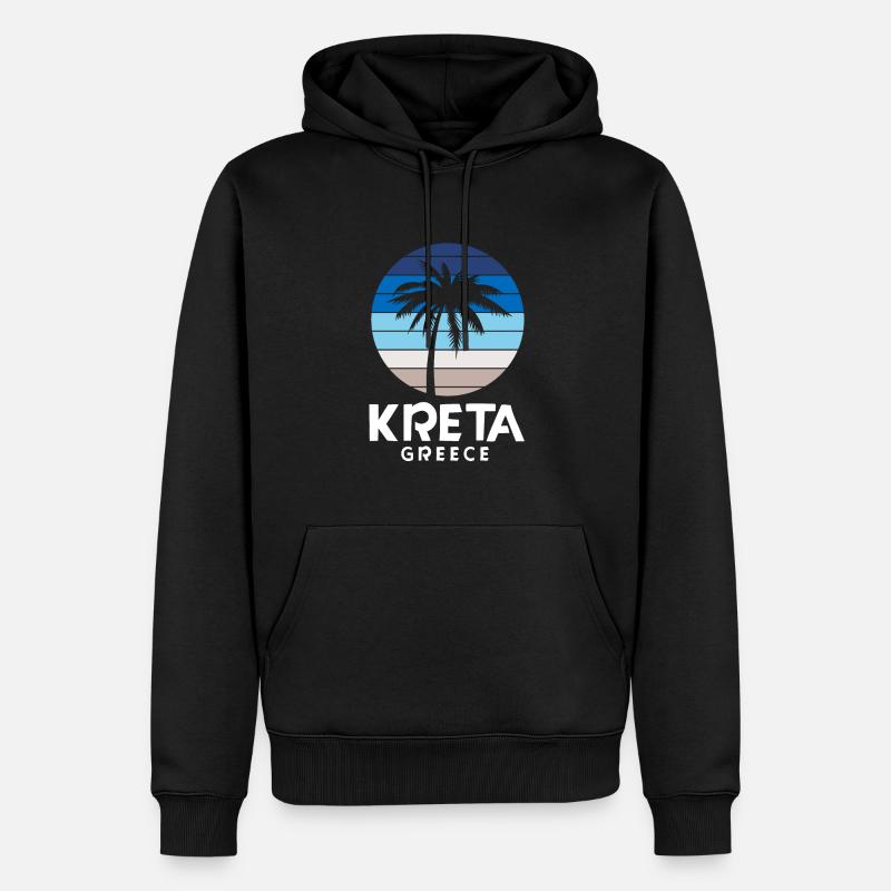 Kreta - Männer Premium Bio Hoodie - Schwarz