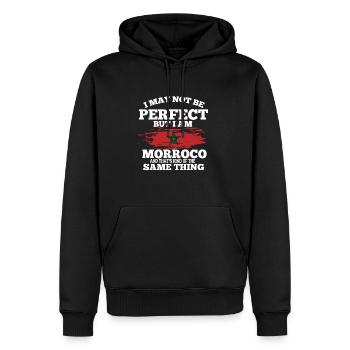 Maroc - Sweat à capuche Premium bio Homme - noir - Devant - Nico (187cm)