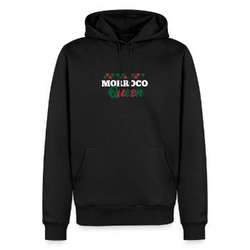 Maroc - Sweat à capuche Premium bio Homme - noir - Devant - Nico (187cm)