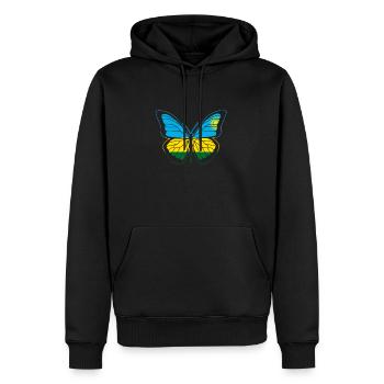 Rwanda - Sweat à capuche Premium bio Homme - noir - Devant - Nico (187cm)
