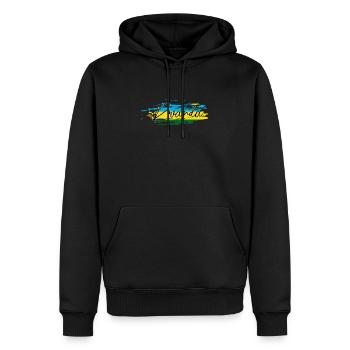 Rwanda - Sweat à capuche Premium bio Homme - noir - Devant - Nico (187cm)